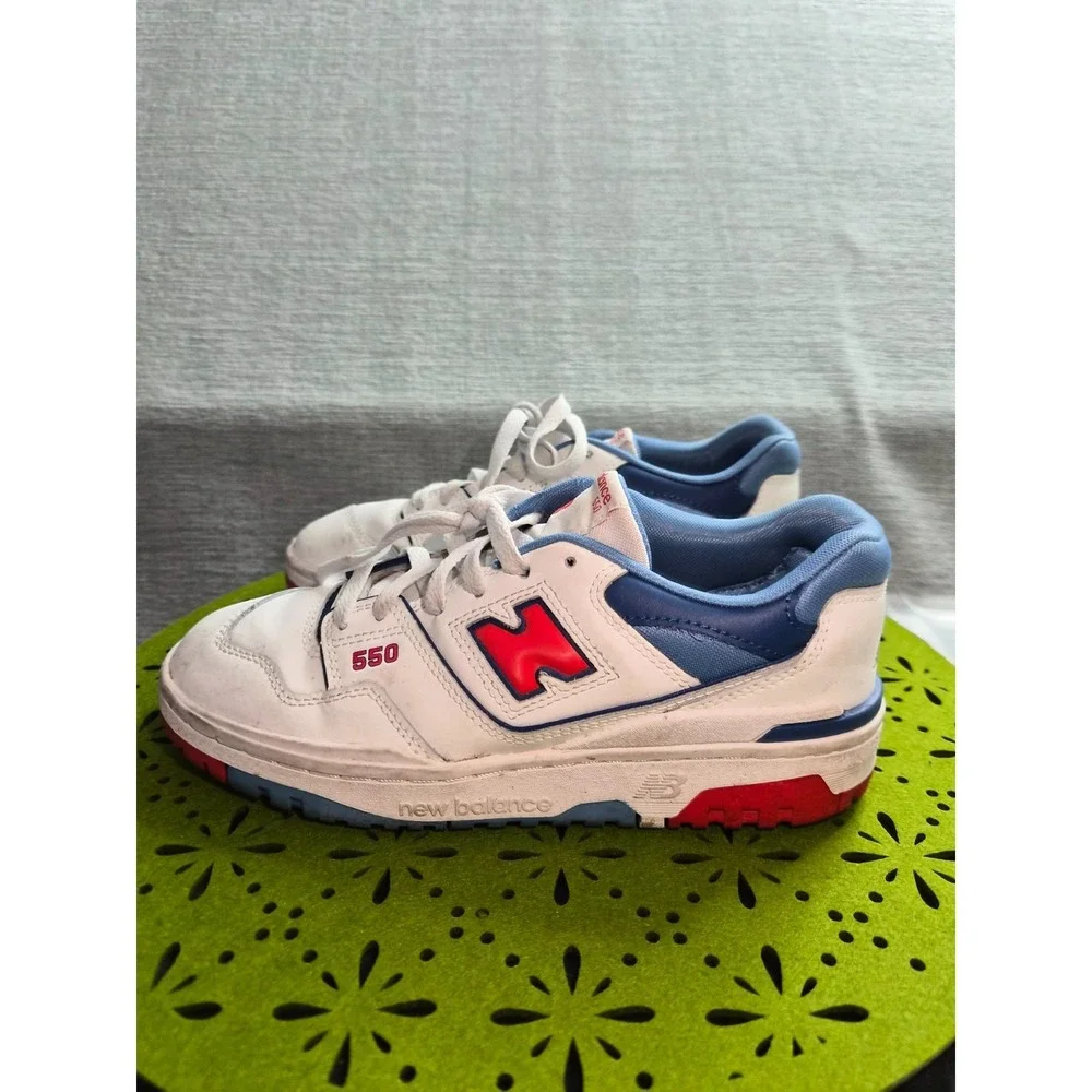 New Balance 550 GSB550CH Boys US 6 M Athletic Shoes White Atlantic Blue Sneakers